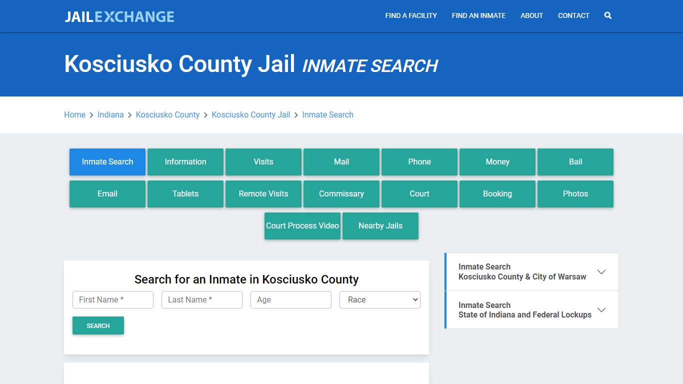 Kosciusko County Jail, IN Inmate Search: Roster & Mugshots