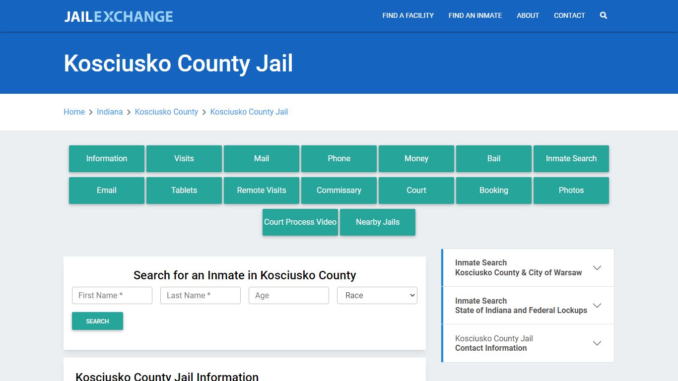 Kosciusko County Jail Roster Lookup, IN, Inmate Search